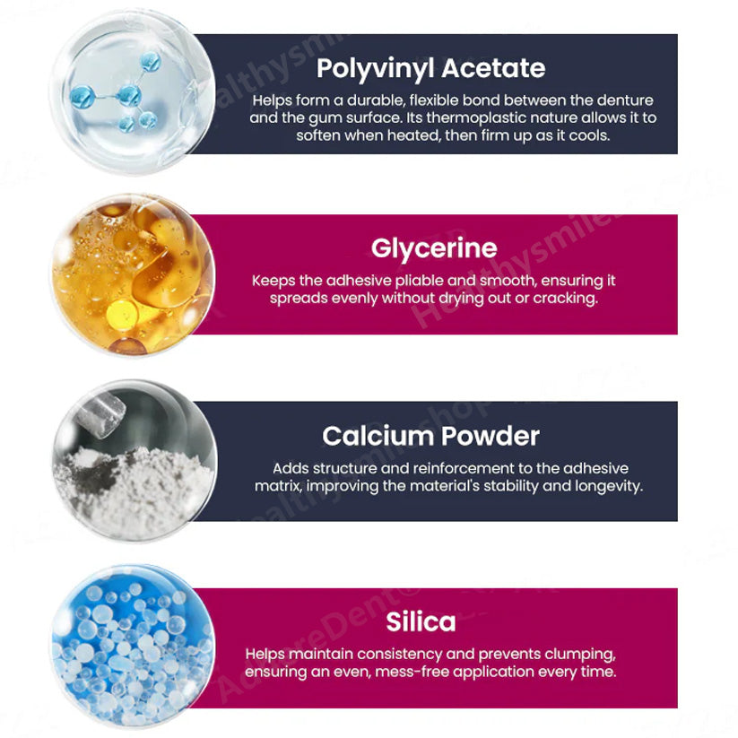 (🔥Pirk 1, gauk 1 nemokamai🔥) „AdhereDent“ termoplastiniai dantų protezų klijai, nuolatinė dantų protezų fiksacija-LT