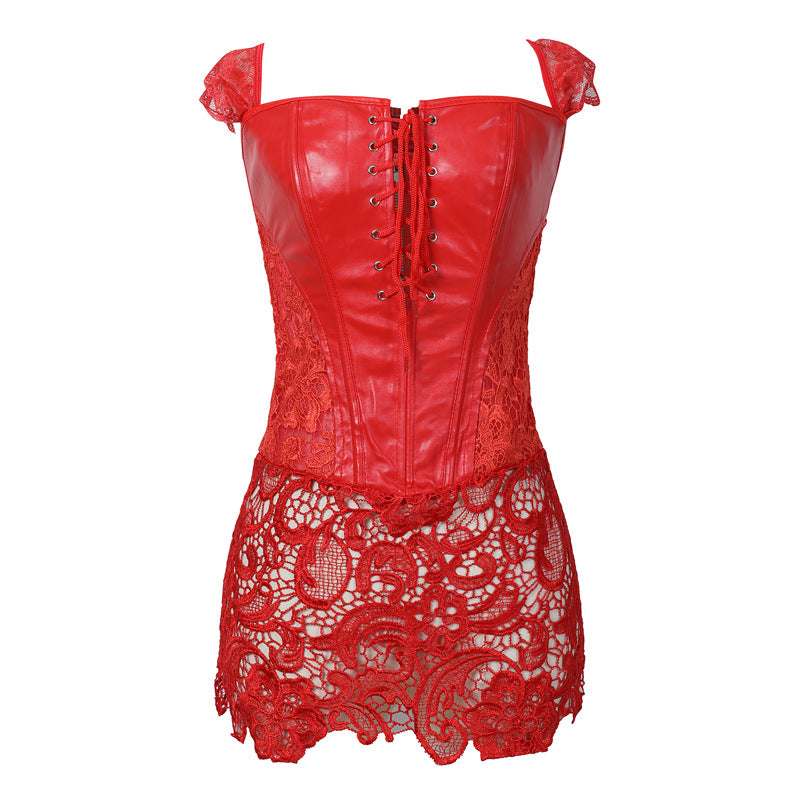 Σέξι δαντέλα ανοιχτή πλάτη - Δαντέλα που διαμορφώνει το δέρμα Bodysuit-GR