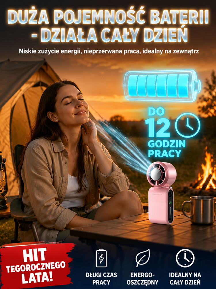 Przenośny uniwersalny mini wentylator ręczny z chłodzeniem lodem