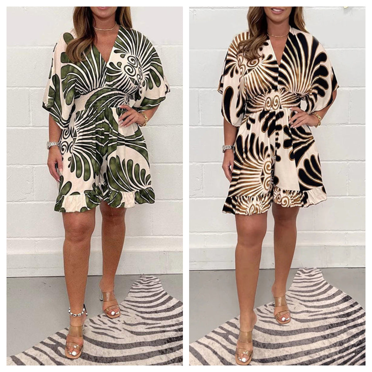 š„Nauji bestseleriai š„ MoteriÅ”kas trumpas kombinezonas su augaliniu raÅ”tu