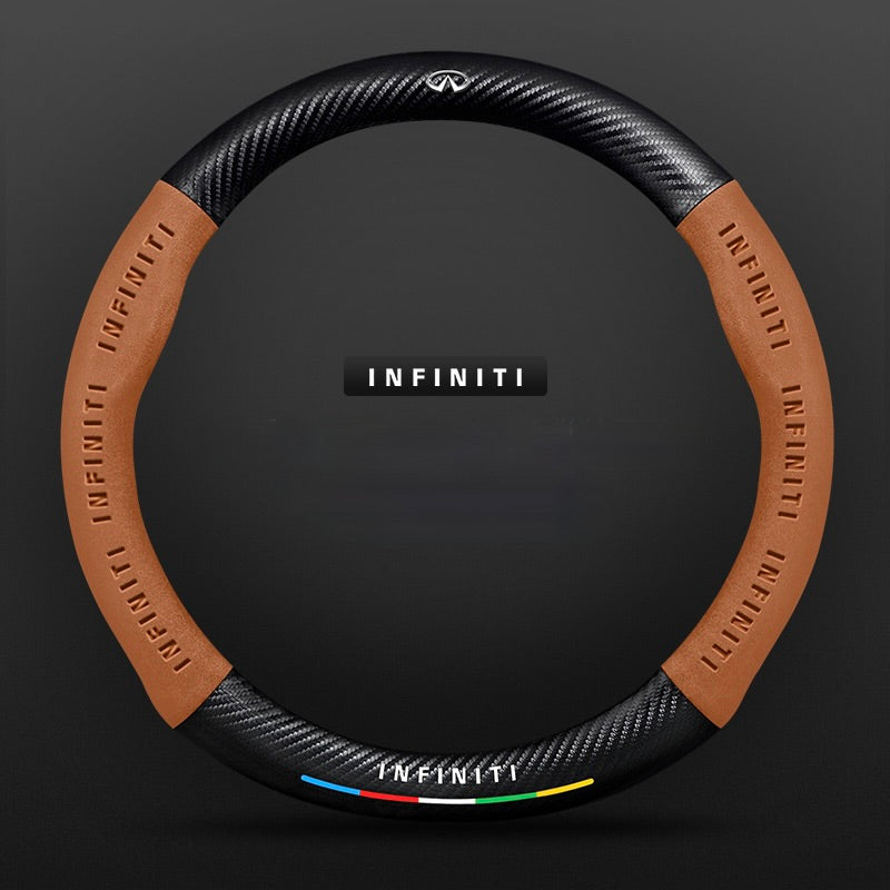 TrackVibe | Κάλυμμα τιμονιού από μαύρο σουέτ άνθρακα – Αντιολισθητικό και ανθεκτικό στη φθορά-GR