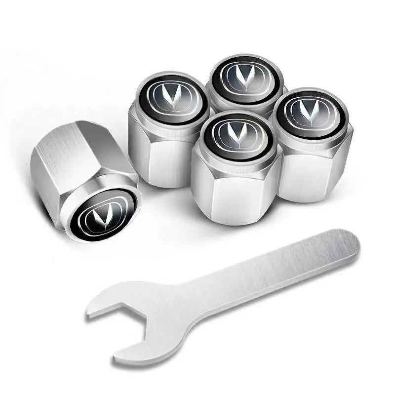 🔥Καπάκια βαλβίδων για ελαστικά αυτοκινήτου (5 τεμάχια + 1 κλειδί)-GR