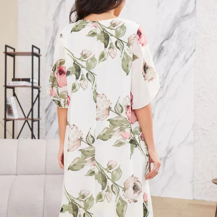 HOT 50% 👗 Sukienka z szyfonu Blush Petal Glow