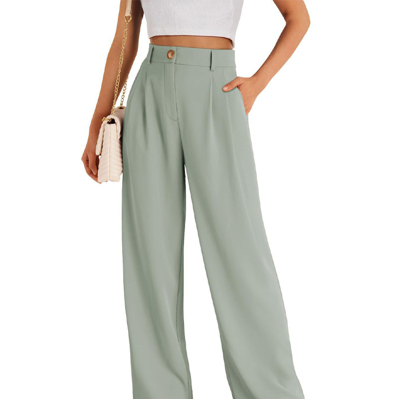 🌸Damskie spodnie z wysokim stanem i prostymi nogawkami👖