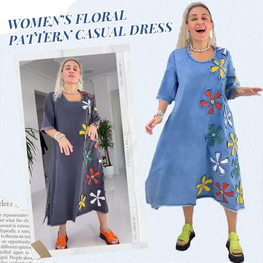 👗 Gėlių rašto moteriška laisvalaikio suknelė-LT 