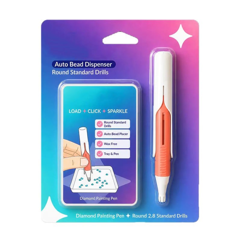 🔥Last Day 49% OFF 💎 Automatic Diamond Painting Bead dispenser | Wax-Free Round Drill Pen for Faster, Easier Crafting ✨