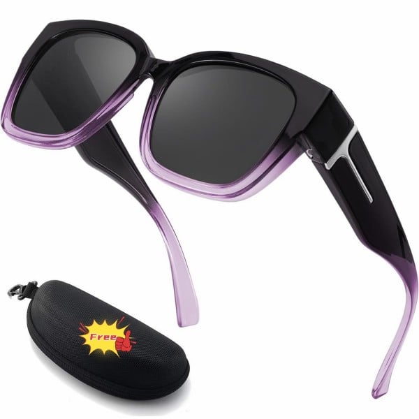 🕶️ Okulary przeciwsłoneczne z polaryzacją dla kobiet – oprawka w kwiaty z ochroną UV400, do noszenia na okularach korekcyjnych