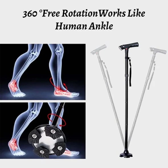 🦯✨Składana laska wielofunkcyjna – Bezpiecznie o każdej porze, dniem i nocą