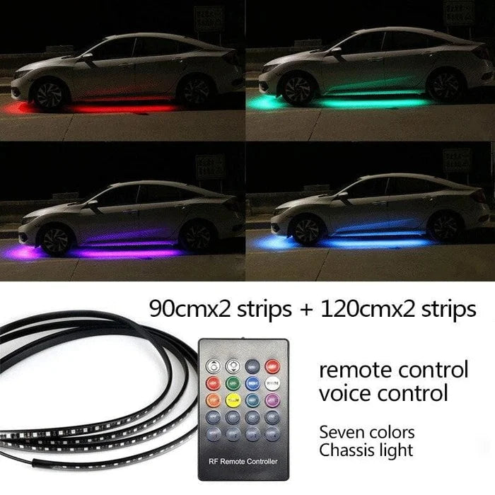 2024 Elastyczne, wodoodporne światła LED RGB do podwozia samochodowego (4 SZTUK)