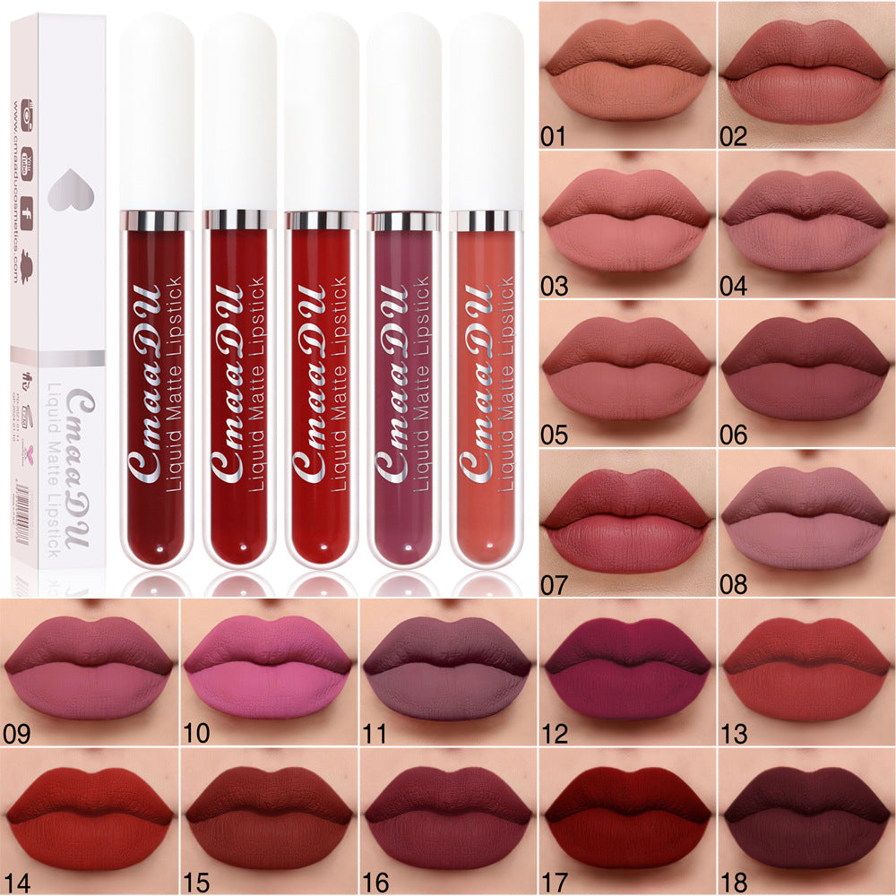 💄 Zestaw matowych pomadek CmaaDu w 18 kolorach – 6-częściowe opakowanie prezentowe 💄