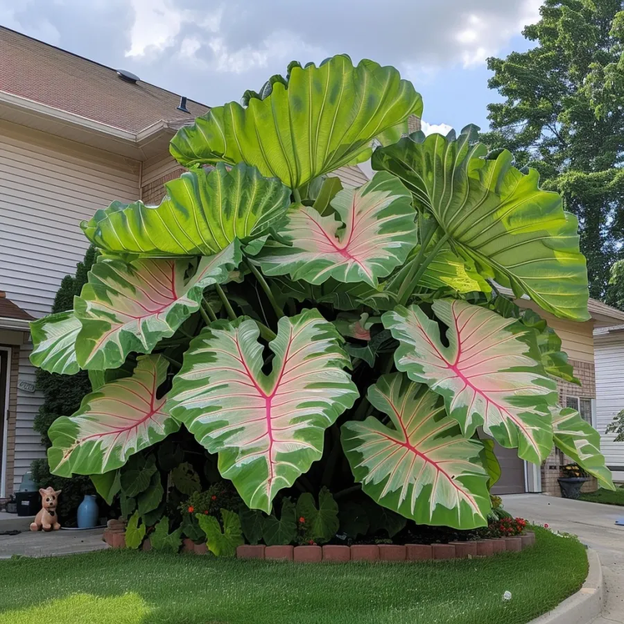 Rzadkie, gigantyczne, wielokolorowe cebule kaladium