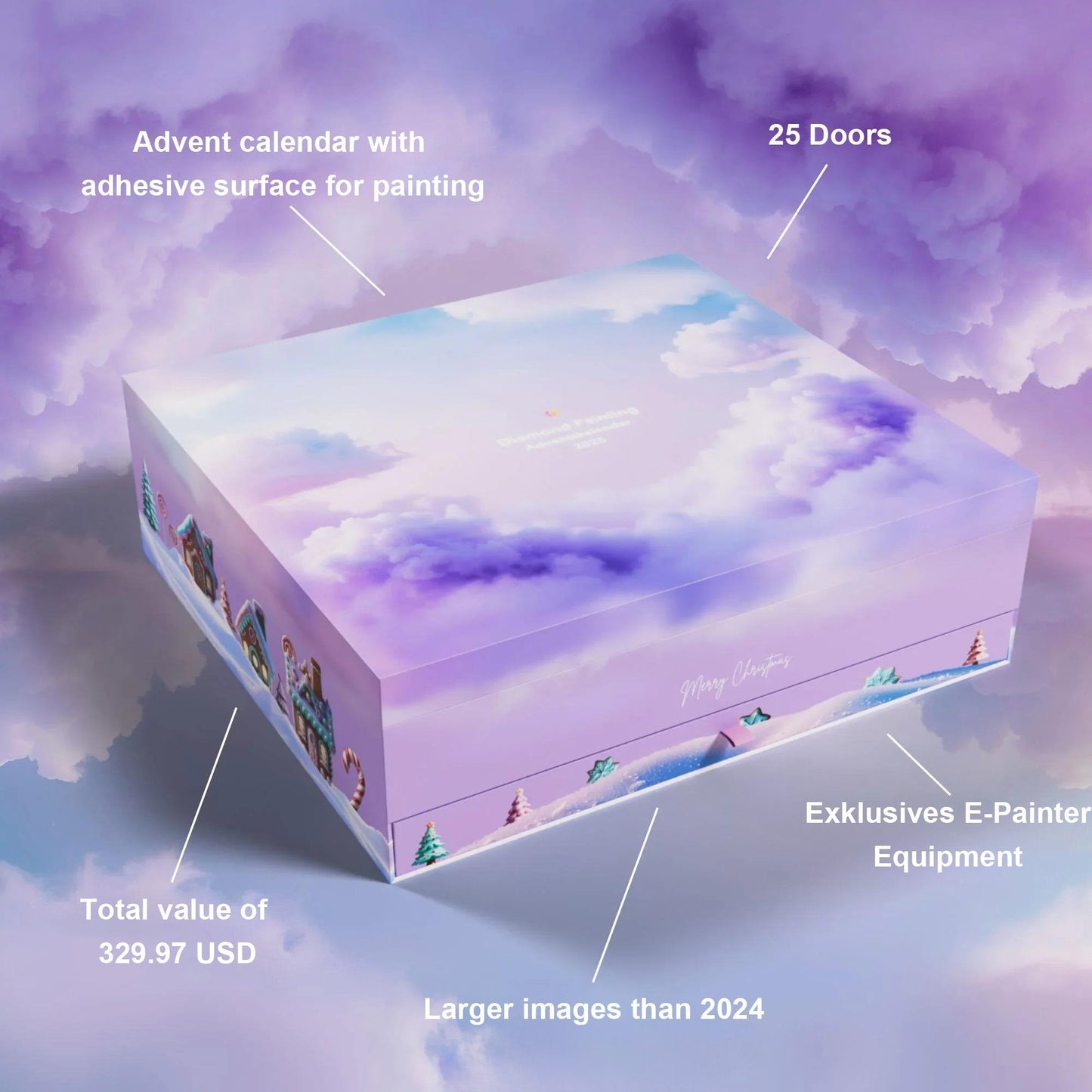 💎2025 XXL deimantinių paveikslų Advento kalendorius-LT