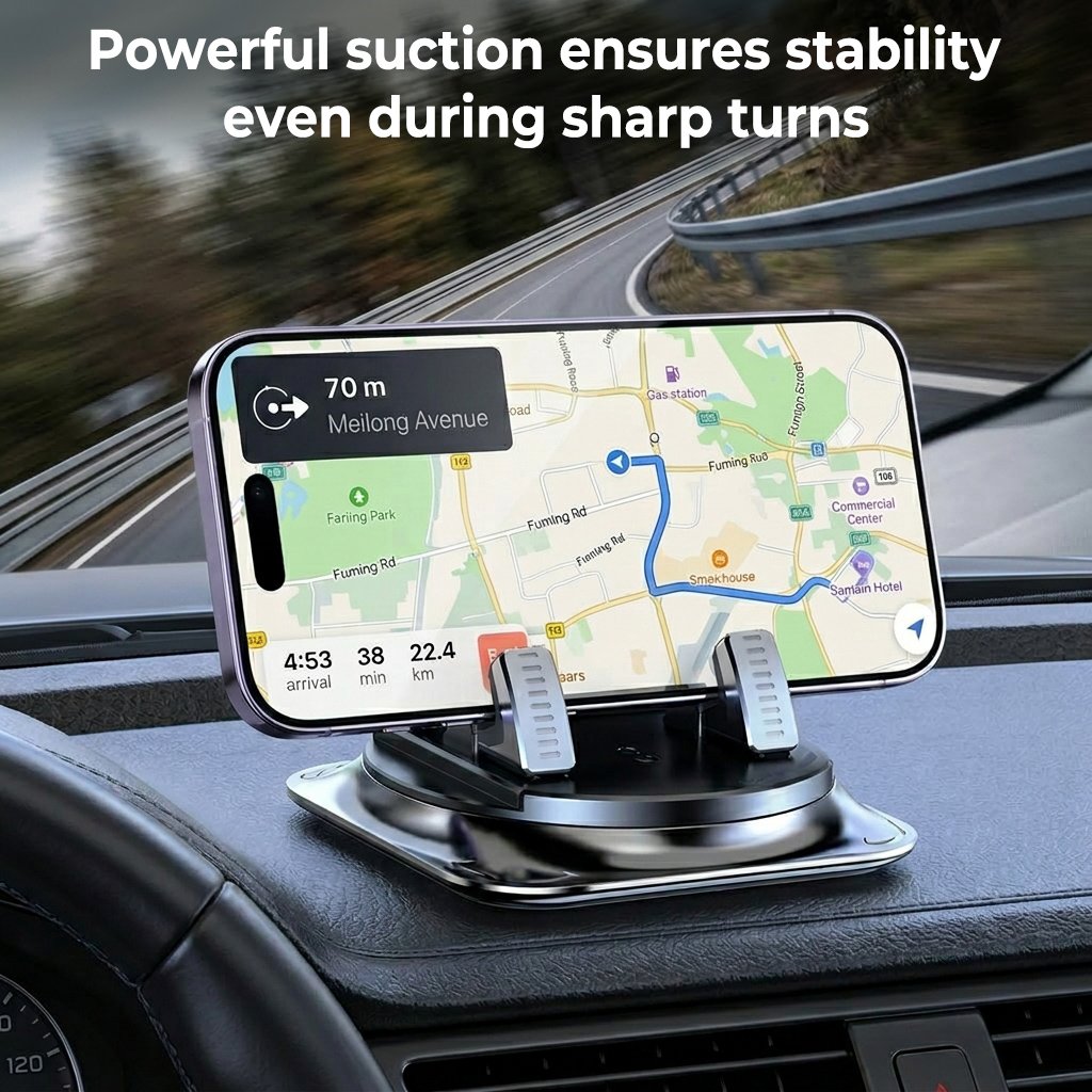 Uchwyt samochodowy na telefon obrotowy 360°, przyssawka do wszystkich telefonów, uniwersalny, antywstrząsowy, akcesoria do montażu w samochodzie