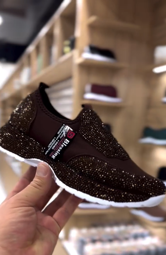 Madingi, kasdieniai sportbačiai su kristalais-LT