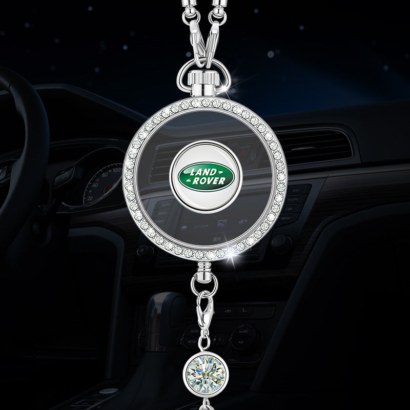 Automobilio aromaterapijos logotipo pakabukas iš metalo ir deimantų-LT