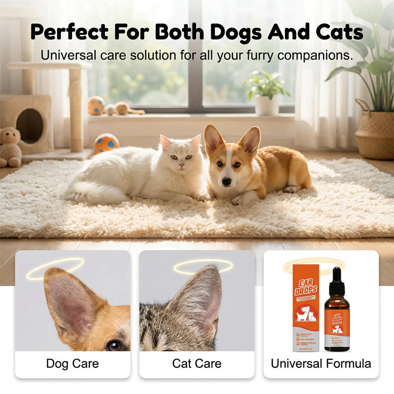 🐶🐱Naturalne krople dla psów i kotów łagodzące swędzenie i zaleganie woskowiny usznej🌿