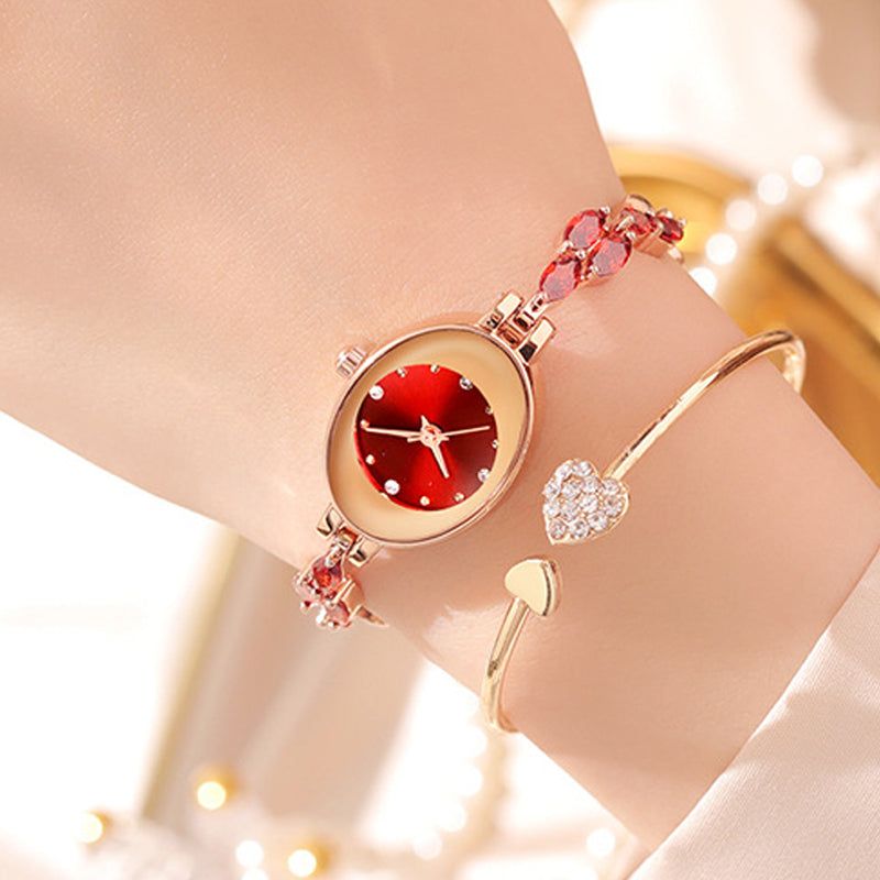 Moteriškas spalvingas cirkonio apyrankių laikrodis-LT