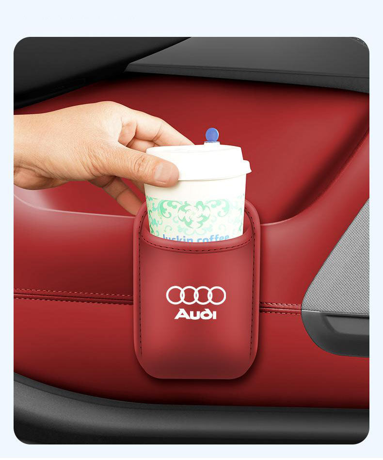 Leather Car Cup Holder Organizer