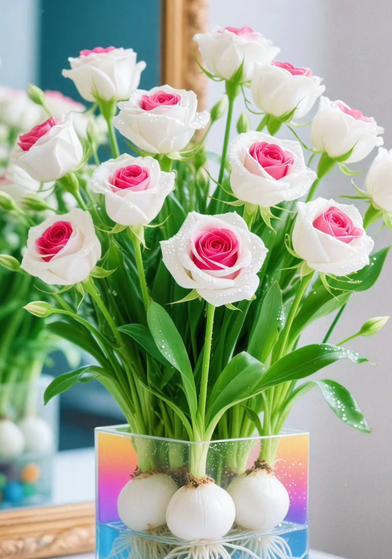 🌈Hidroponinės, retos, dvispalvės rožių svogūnėlės: spalvingas gamtos stebuklas 🌹-LT