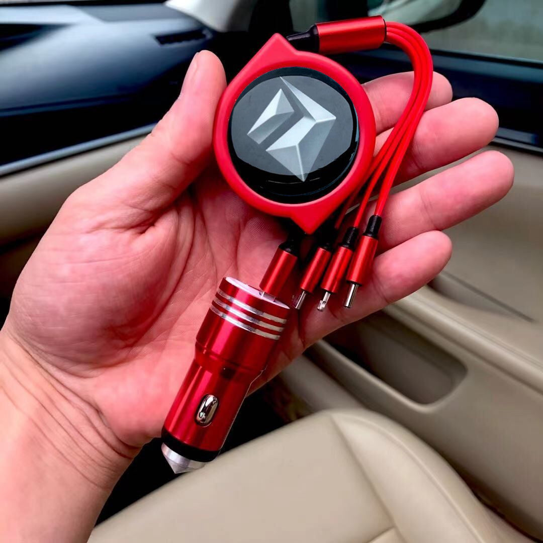 3 σε 1 ανασυρόμενο καλώδιο δεδομένων αυτοκινήτου + δωρεάν φορτιστής αυτοκινήτου-GR