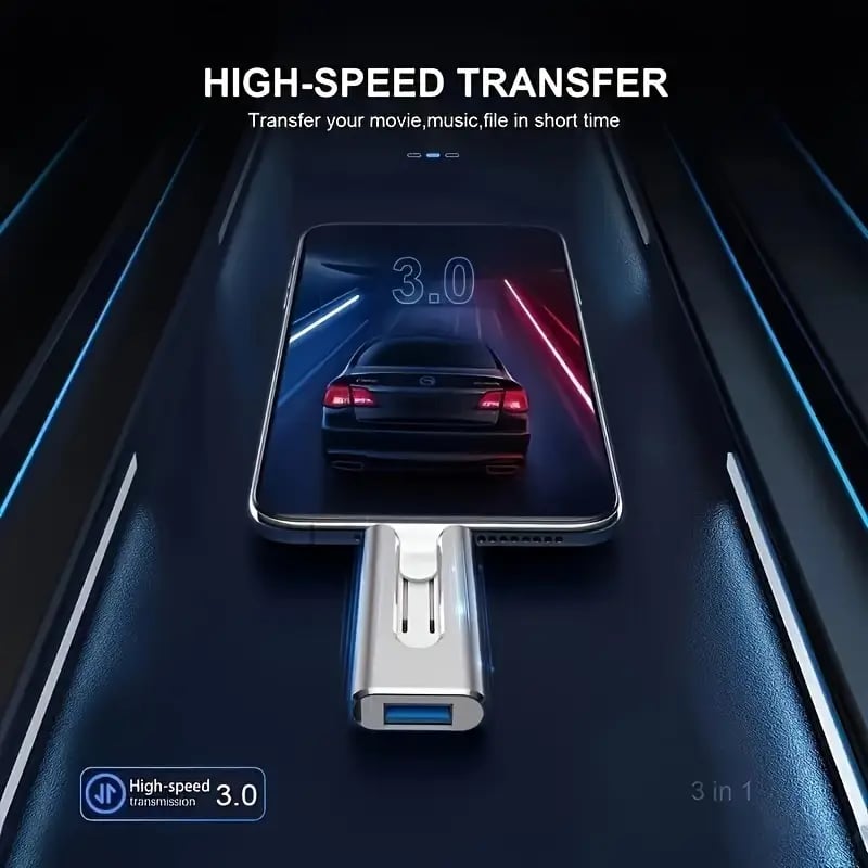 32~256GB Micro USB + 8-pinski + USB 3.0 4 v 1 U-disk za mobilni telefon in računalnik-SI