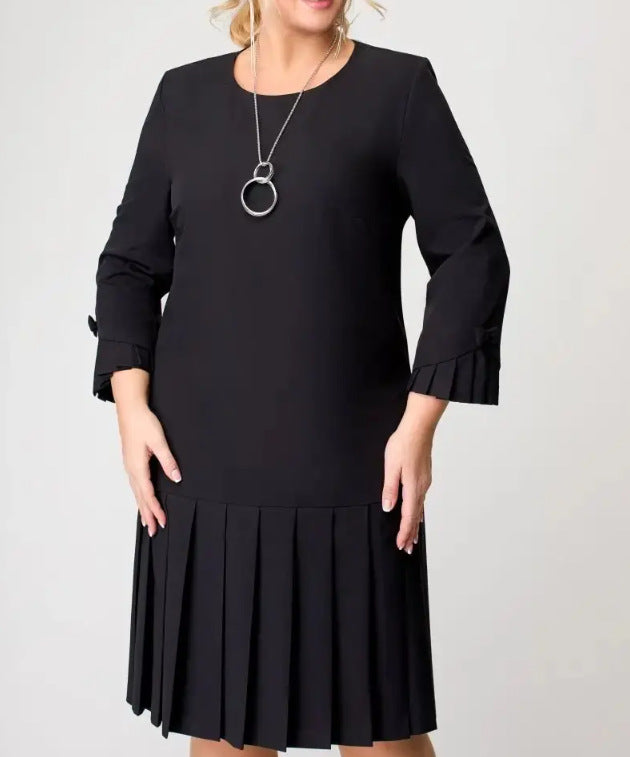 💌[S-5XL]👗Wysokiej jakości elegancka sukienka w jednolitym kolorze