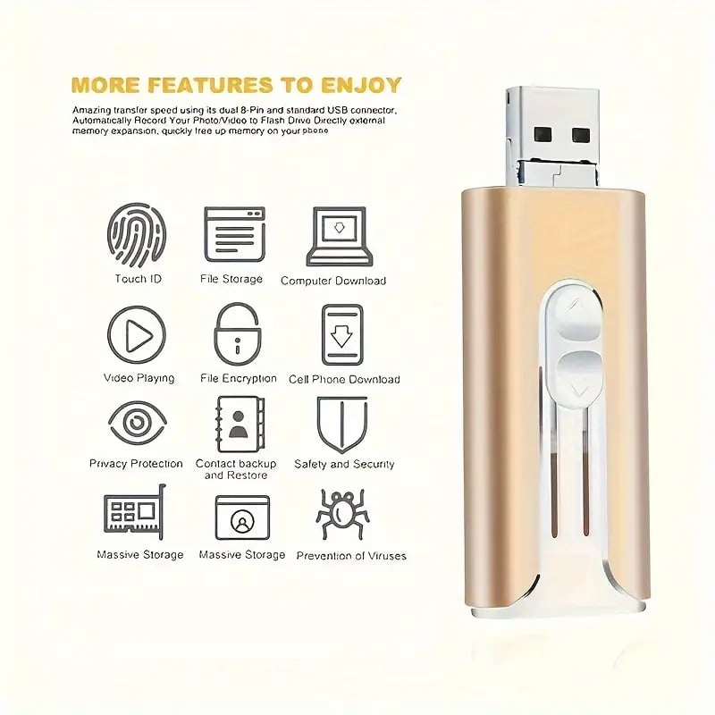32~256GB Micro USB + 8 kontaktų + USB 3.0 4 viename mobiliojo telefono, kompiuterio USB diskas-LT