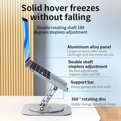 Nešiojamojo kompiuterio stovo aliuminio lydinio pasukamas laikiklis-LT