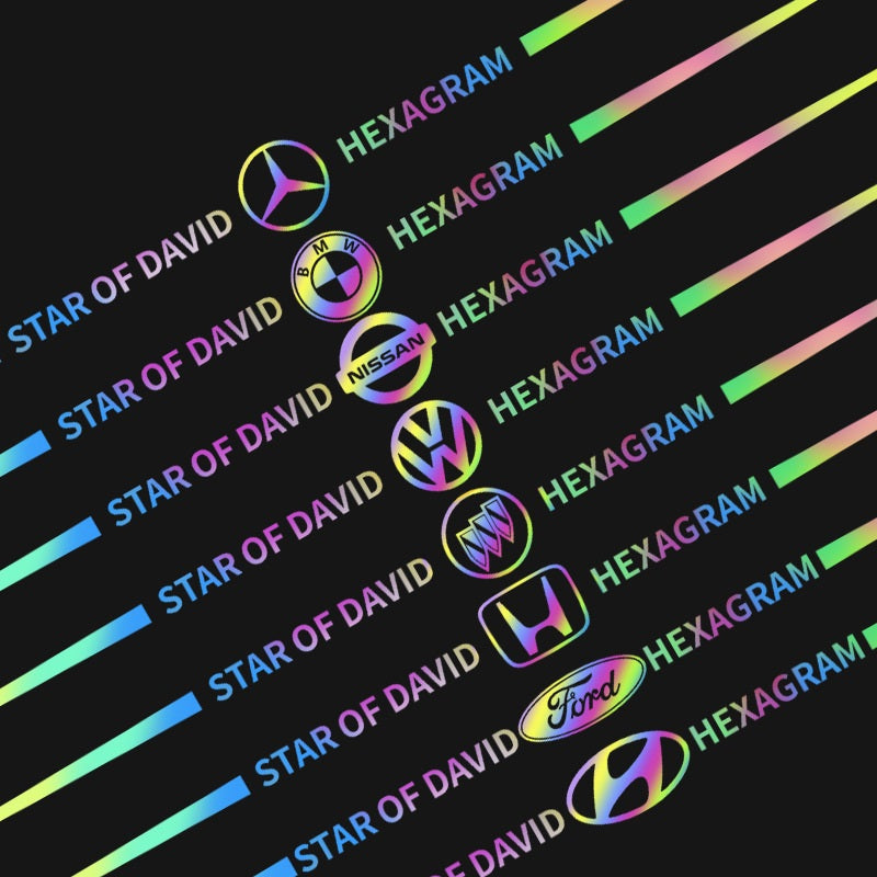 Αυτοκόλλητα αυτοκινήτου 3D με πολύχρωμες αντανακλάσεις λέιζερ 4 τεμάχια-GR