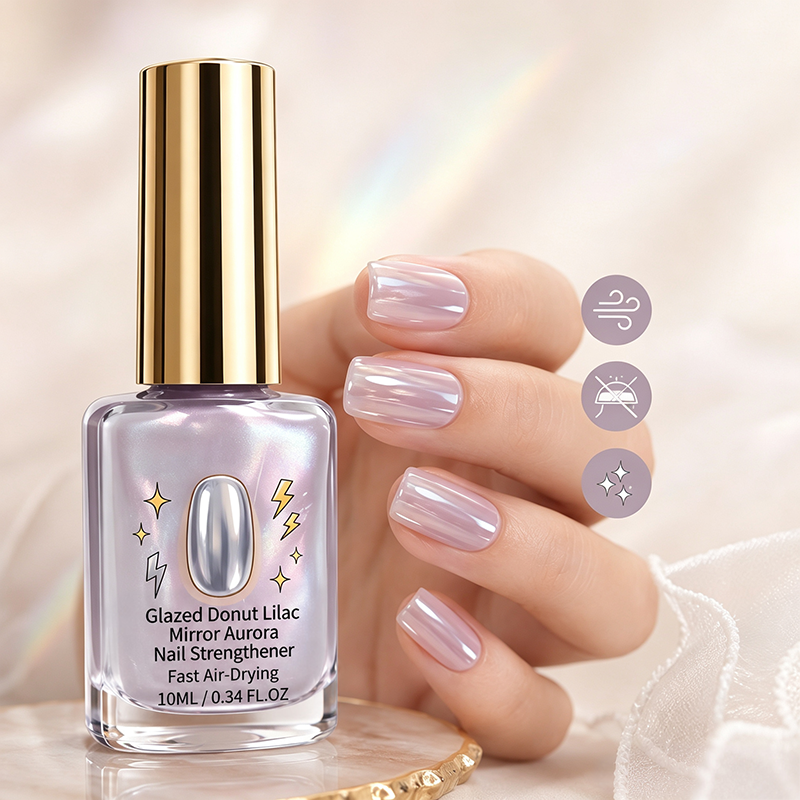 📢📢Kup 2, a 1 dostaniesz gratis!! ⏰Odżywka do paznokci Lilac Glossy Mirror