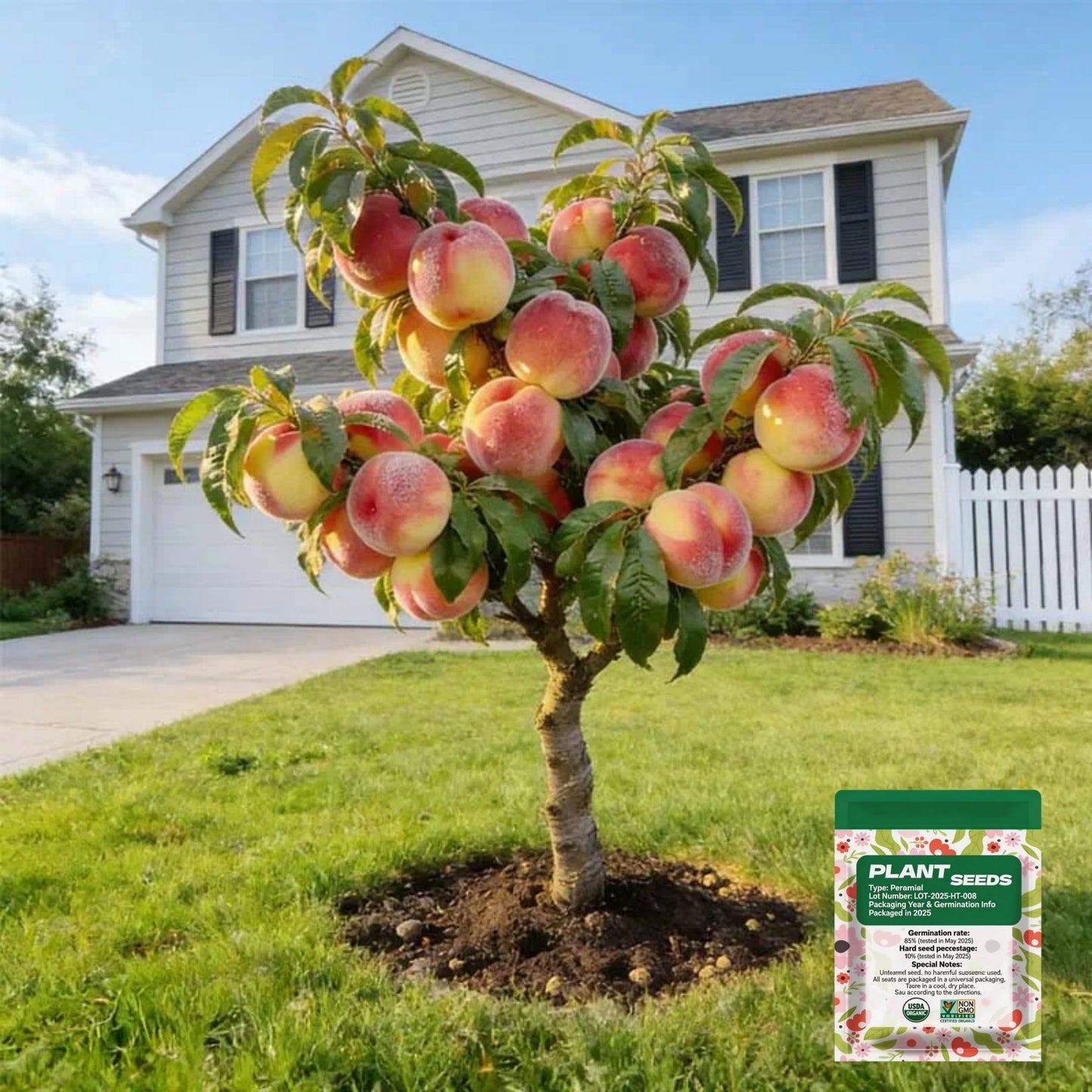🔥 SPRZEDANO PONAD 65 000! 🍑 Nasiona brzoskwini karłowatej "Honey Red" Heirloom, żywe