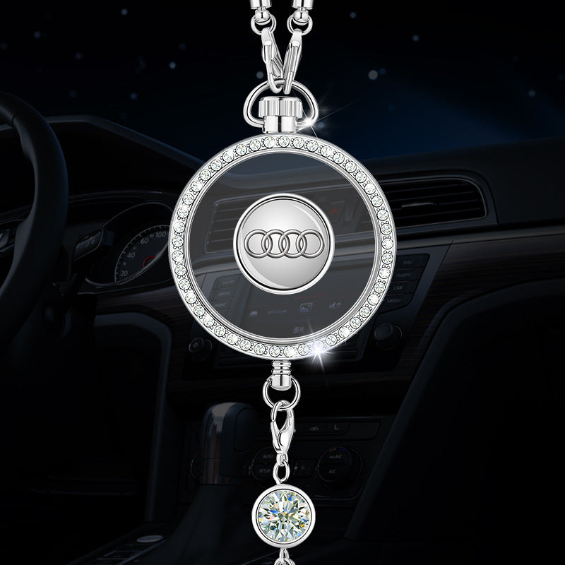 Μενταγιόν με λογότυπο αρωματοθεραπείας αυτοκινήτου από μέταλλο και διαμάντια-GR