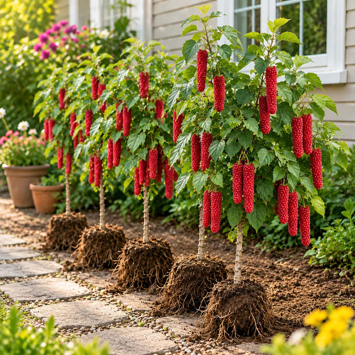 🌳 Giant Red & Black Mulberry Tree Saplings – Grow Sweet Berries at Home 🌿