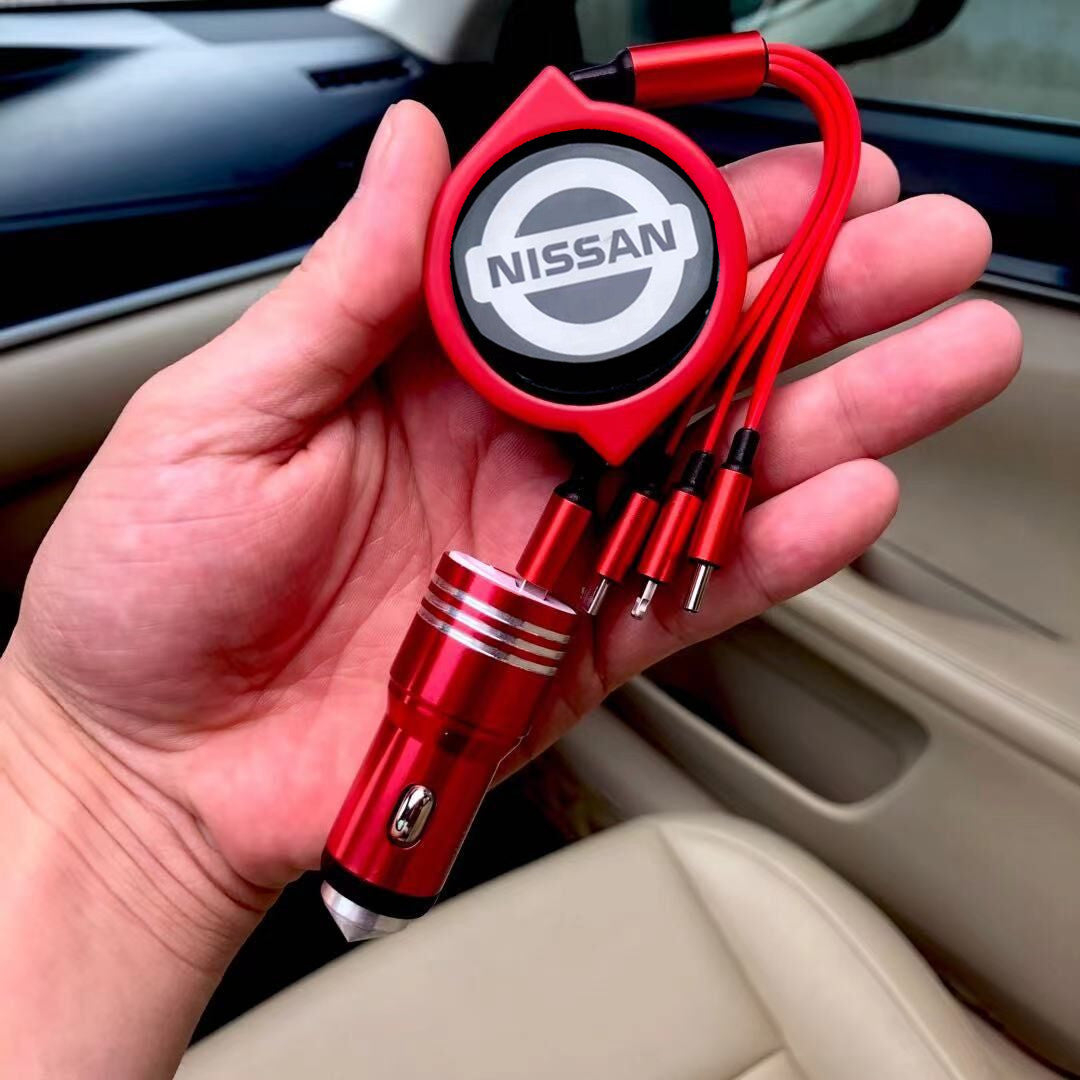 3 viename ištraukiamas automobilio duomenų kabelis + nemokamas automobilinis įkroviklis-LT