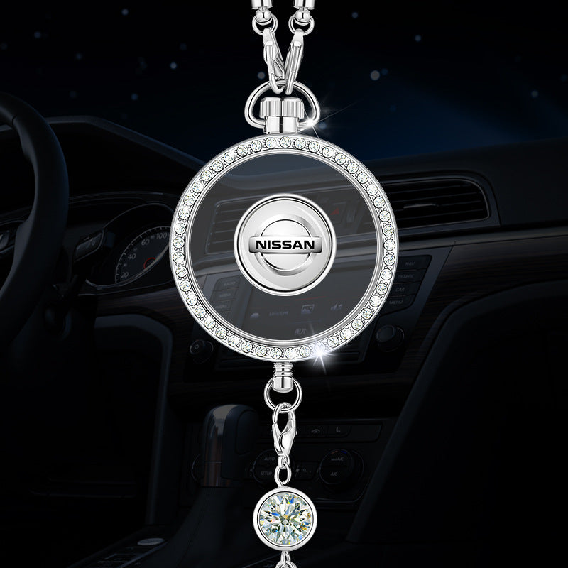 Automobilio aromaterapijos logotipo pakabukas iš metalo ir deimantų-LT