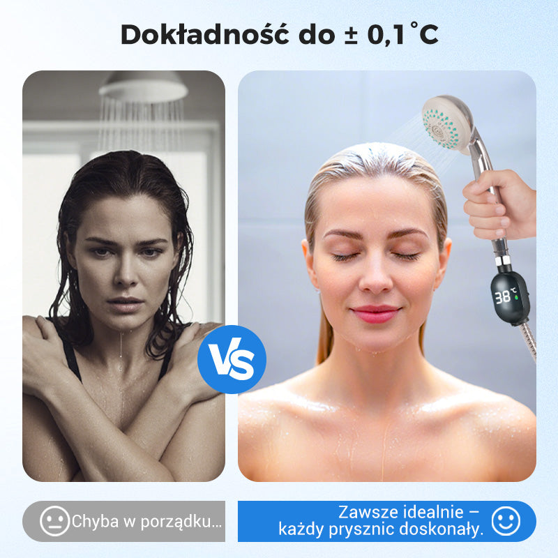 Wodoodporny wyświetlacz LED Termometr prysznicowy w stopniach Celsjusza