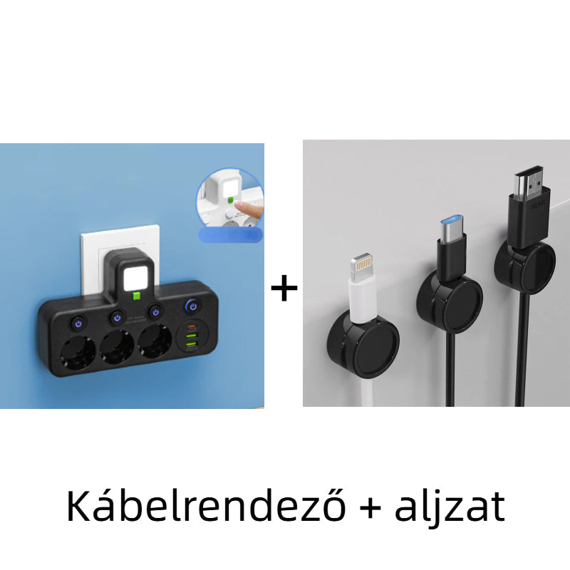 🔌⚡Inteligentny kabel zasilający z portami USB (wtyczka EU)