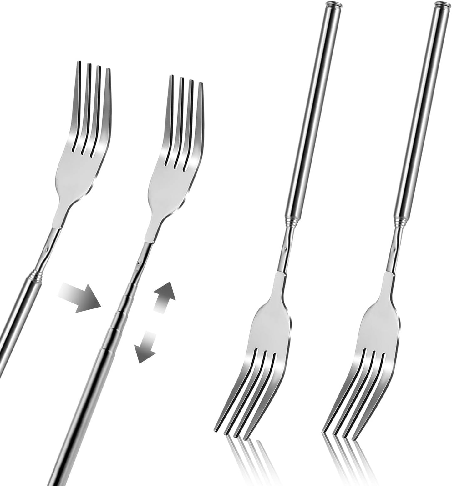 💥🔥 Teleskopinė nerūdijančio plieno šakutė ir šaukštas-LT