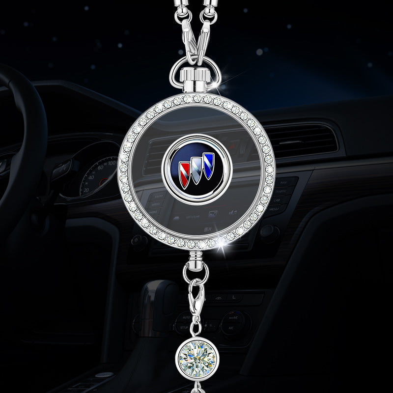 Automobilio aromaterapijos logotipo pakabukas iš metalo ir deimantų-LT