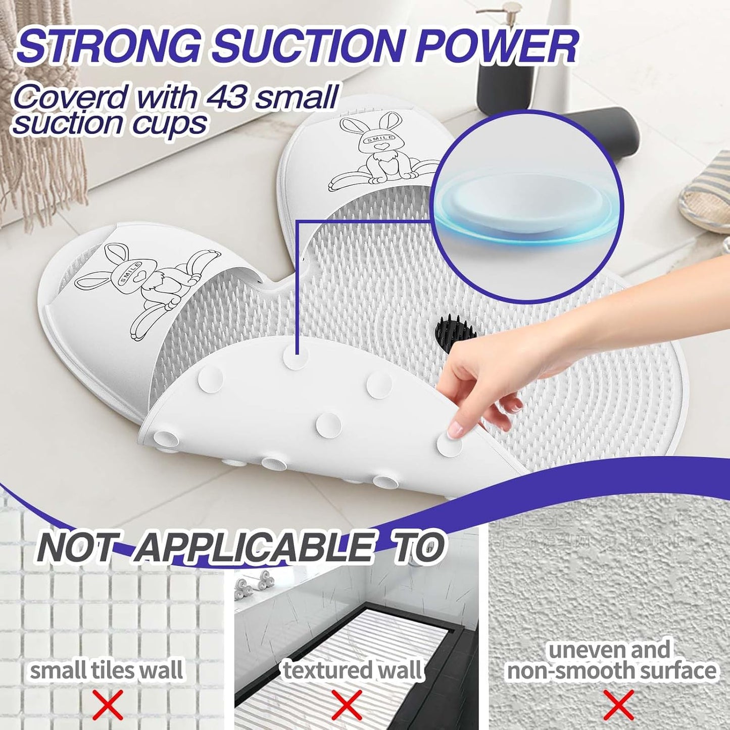 Εξαιρετικά μεγάλο χαλάκι ντους για τρίψιμο ποδιών-GR