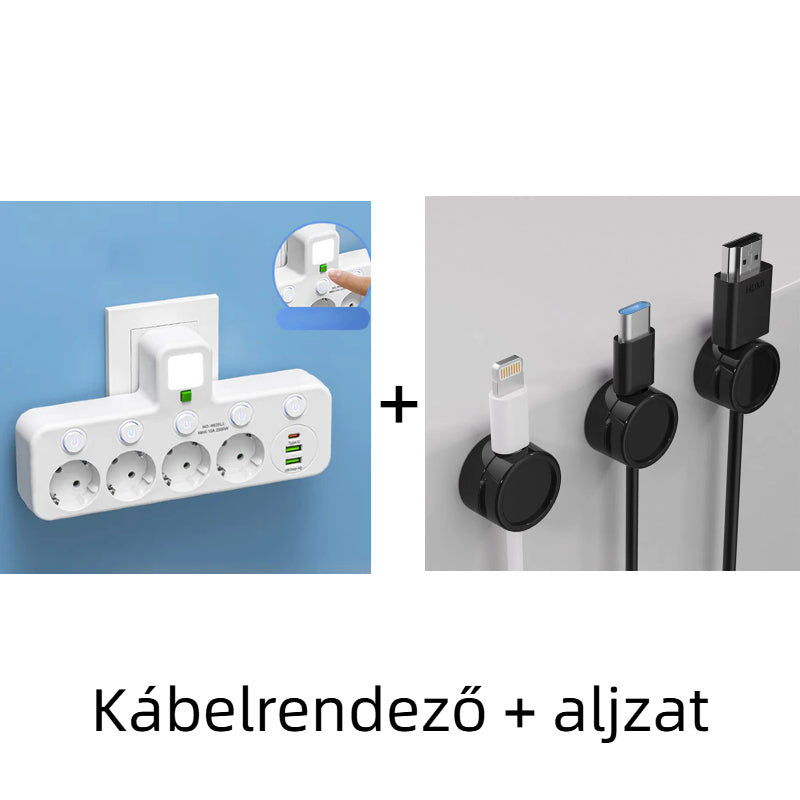 🔌⚡Inteligentny kabel zasilający z portami USB (wtyczka EU)