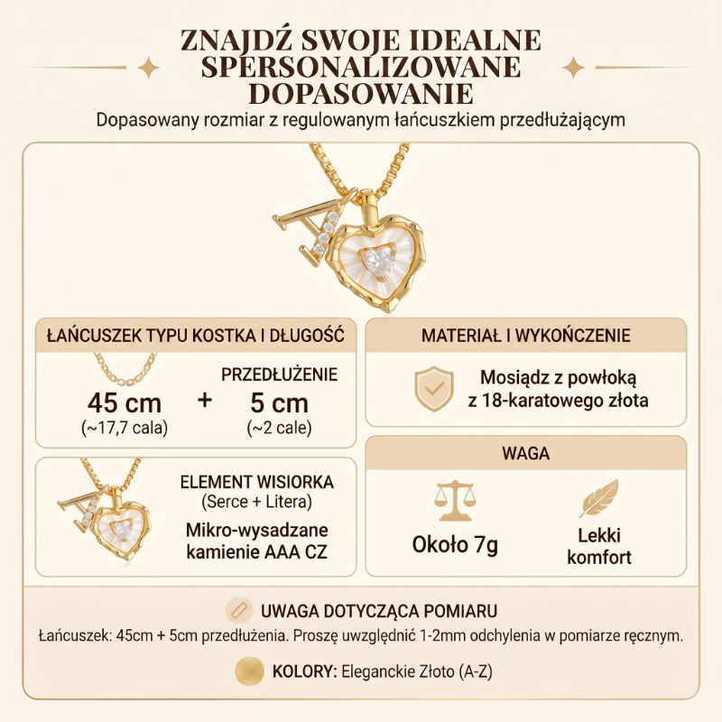 💖 Naszyjnik z literą w kształcie serca z drobnymi brylantami｜✨ Romantyczny i uniwersalny – płatność przy odbiorze