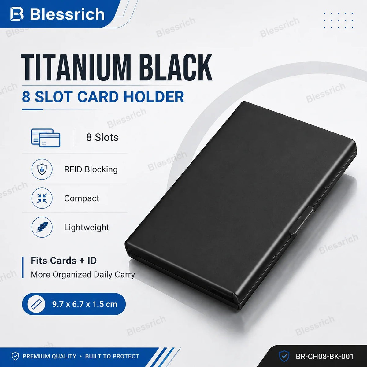 Metalowy uchwyt na kartę z blokadą RFID