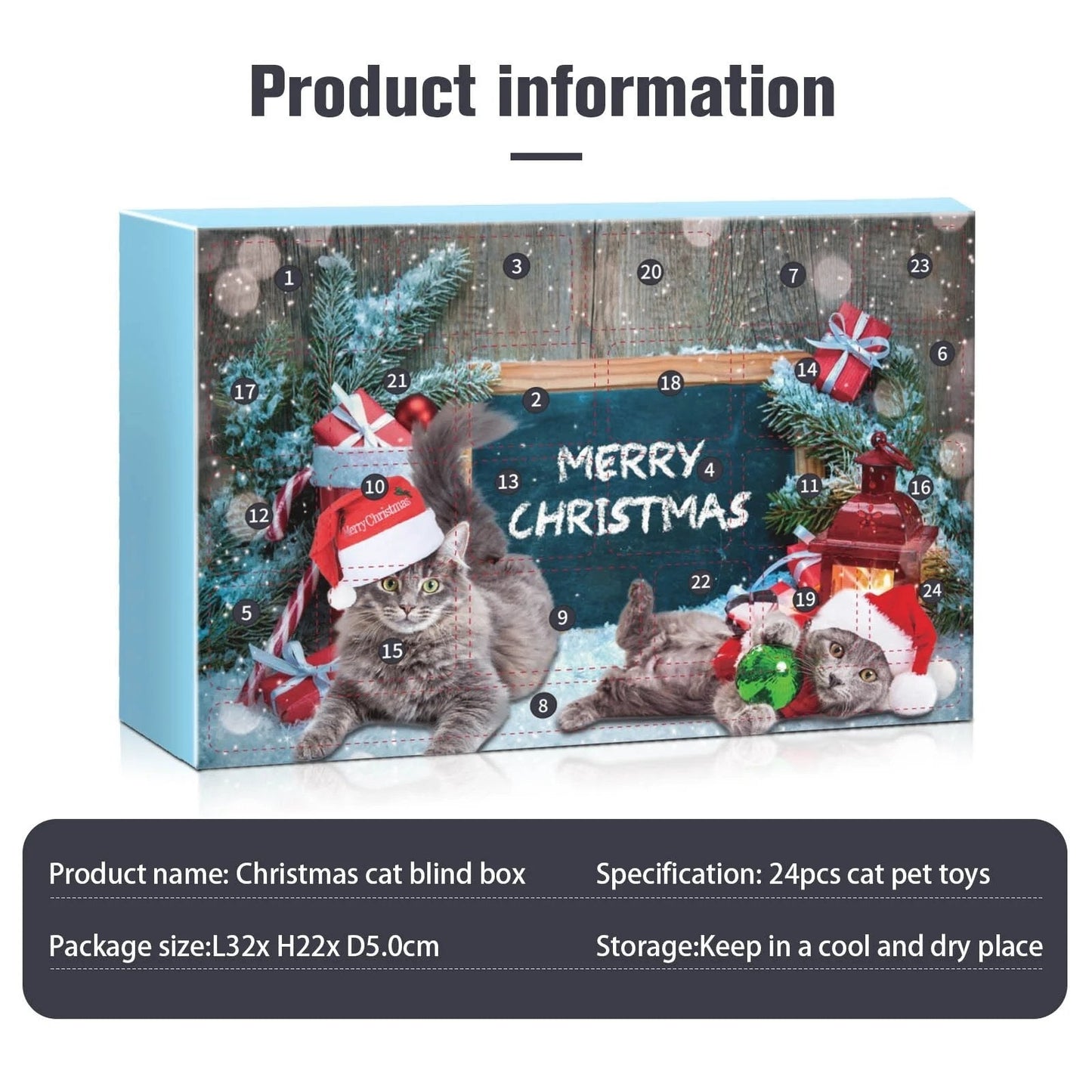 🏆Išpardavimas⚡2025 m. Advento kalendorių serija – kalėdinių laikmačių rinkinys su kačių plunksnomis. 24 dienų interaktyvus žaislas kačių mylėtojams.-LT