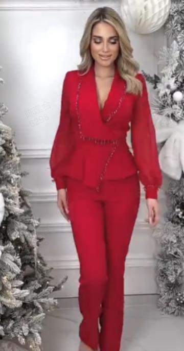 Dámska súprava širokých sieťovaných nohavíc a nohavíc-SK