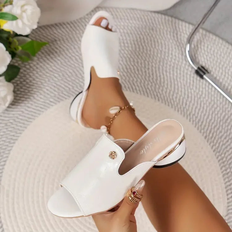 😍Paskutinė diena su 50% nuolaida😍 - Madingi moteriški ortopediniai odiniai sandalai atviromis nosimis ir storais kulnais-LT