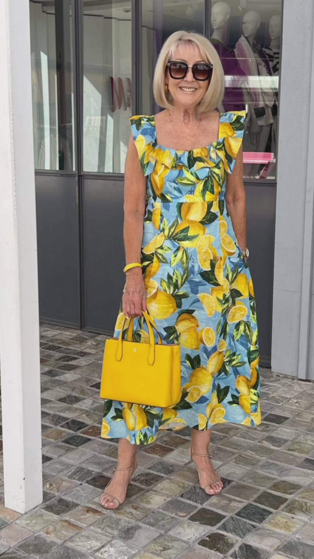 🍋Vestido túnica con estampado de limones