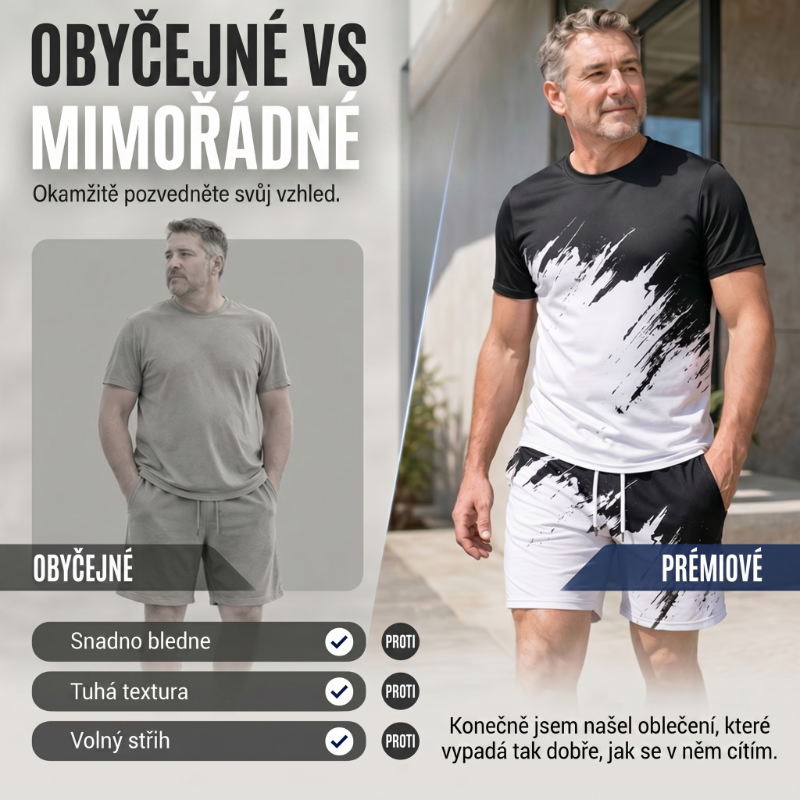 Wyróżnij się dzięki dynamicznemu nadrukowi 3D – męski letni zestaw z dynamicznym nadrukiem. Płatność przy odbiorze! 🔥
