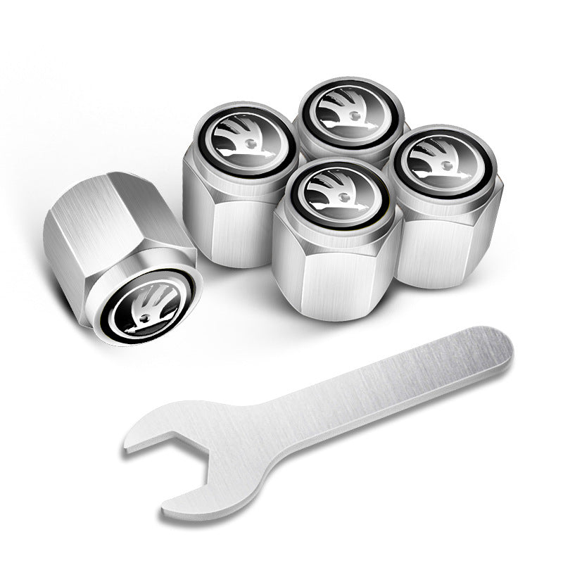 🔥Καπάκια βαλβίδων για ελαστικά αυτοκινήτου (5 τεμάχια + 1 κλειδί)-GR