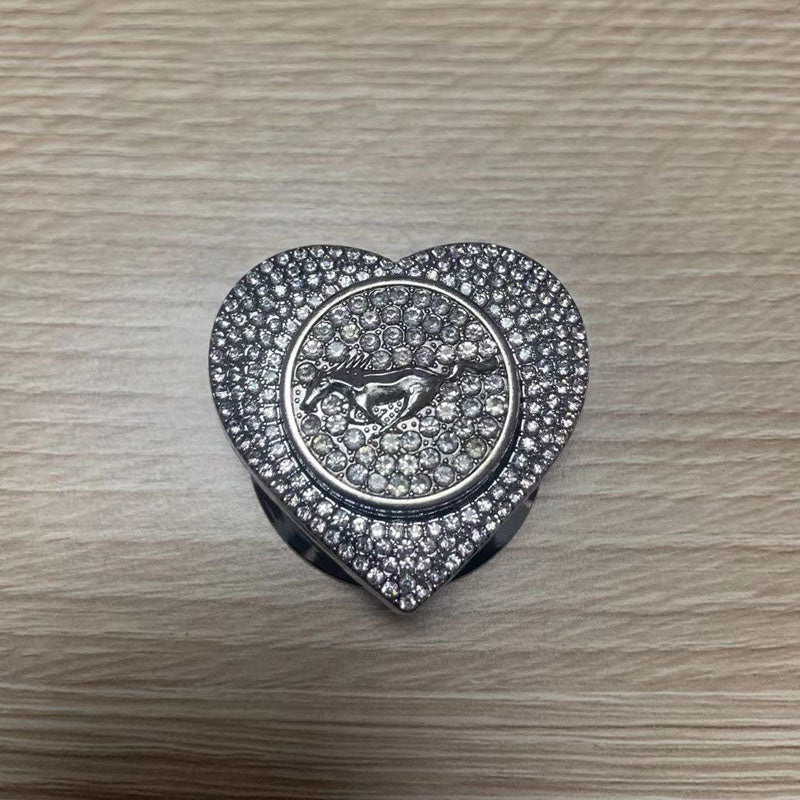 Προσφορές 2025🔥Προστατευτική θήκη με ένα κουμπί σε σχήμα καρδιάς, διακοσμημένη με διαμάντια-GR